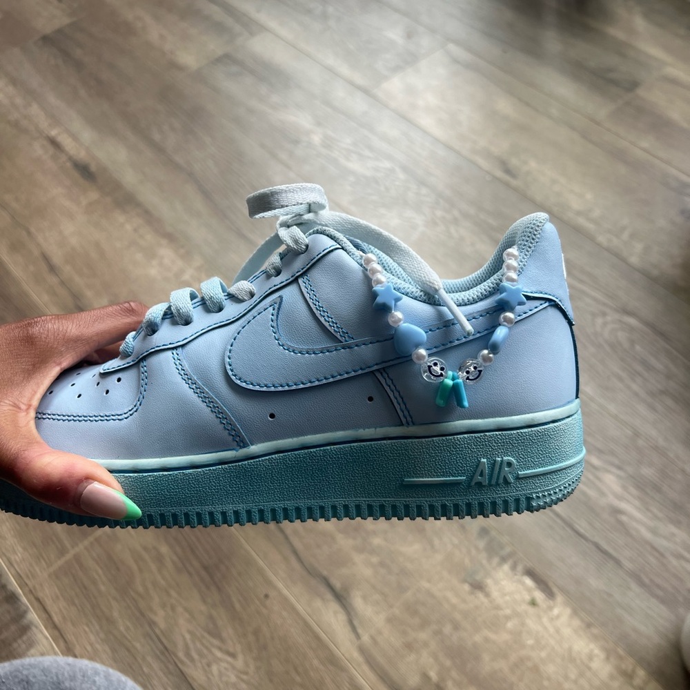 Custom Nike AF1s — sky blue